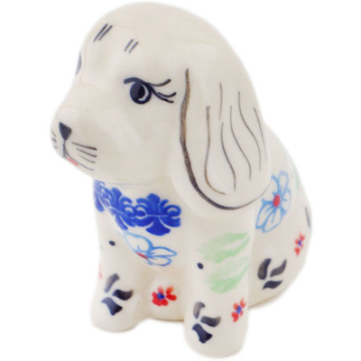 Polish Pottery Dog Figurine 4&quot; Sweet Day