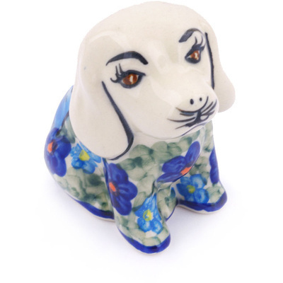 Polish Pottery Dog Figurine 4&quot; Sweet Treats UNIKAT