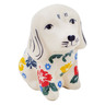 Polish Pottery Dog Figurine 4&quot; Tropical Florals