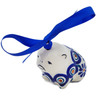 Polish Pottery Dog Ornament 2&quot; Peacock