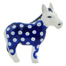 Polish Pottery Donkey Figurine 5&quot; Blue Eyes