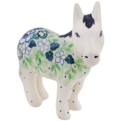 Polish Pottery Donkey Figurine 5&quot; Into Spring