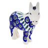 Polish Pottery Donkey Figurine 5&quot; Peacock Leaves