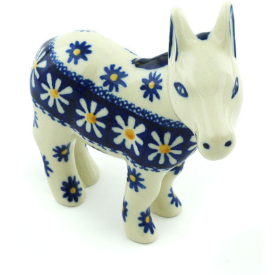 Polish Pottery Donkey Figurine 5&quot; Sweet Daisy