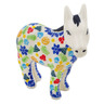Polish Pottery Donkey Figurine 5&quot; Winter Sprinkles UNIKAT