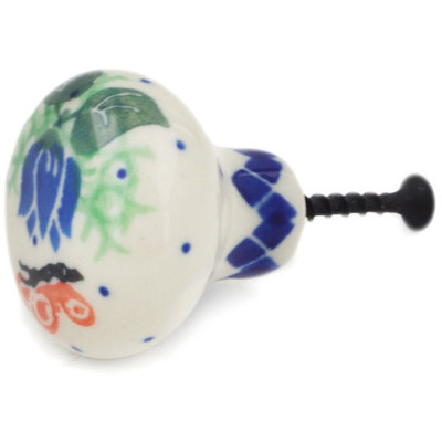 Polish Pottery Drawer knob 1-1/2 inch Butterfly In The Tulips