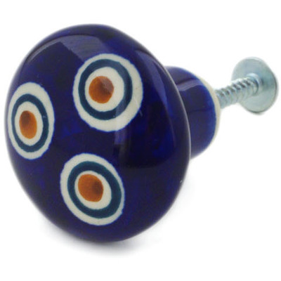 Polish Pottery Drawer knob 1-1/2 inch Peacock