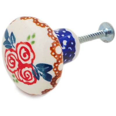 Polish Pottery Drawer knob 1-1/2 inch Radiant Roses