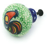 Polish Pottery Drawer knob 1-1/2 inch Rooster Parade UNIKAT