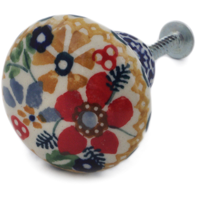 Polish Pottery Drawer knob 1-1/2 inch Summer Bouquet UNIKAT