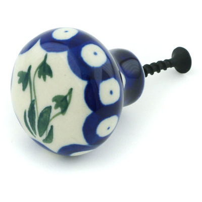 Polish Pottery Drawer knob 1-1/2 inch Weeping Tulips