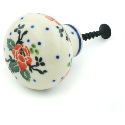 Polish Pottery Drawer knob 1-1/2 inch Wild Rose