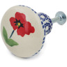 Polish Pottery Drawer knob 1-1/2 inch Wind-blown Poppies