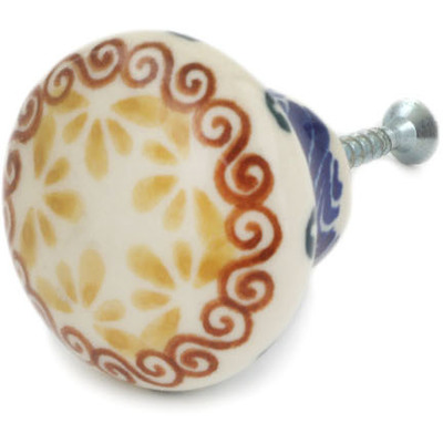 Polish Pottery Drawer knob 1-1/5 inch Autumn Swirls