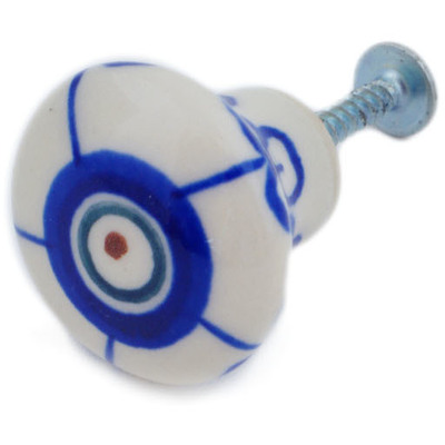 Polish Pottery Drawer knob 1-1/5 inch Flowering Peacock