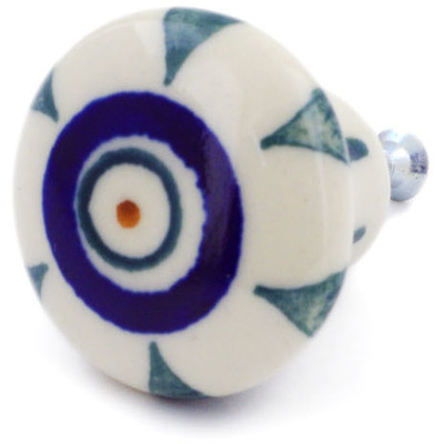 Polish Pottery Drawer knob 1-1/5 inch Peacock