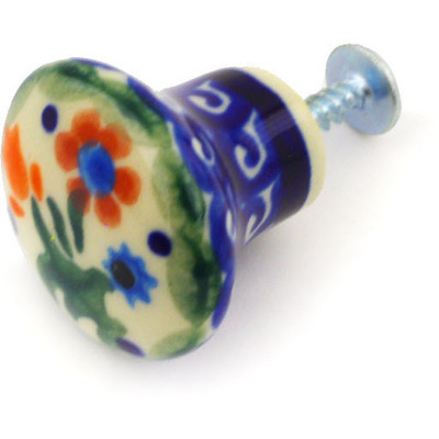 Polish Pottery Drawer knob 1-1/5 inch Spring Flowers