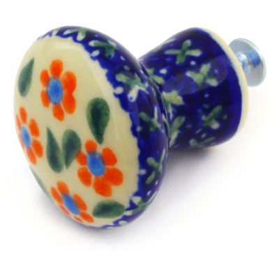 Polish Pottery Drawer knob 1-2/3 inch Daisy Stitches