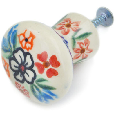Polish Pottery Drawer knob 1-2/3 inch Fanciful Ladybug