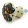 Polish Pottery Drawer knob 1-2/3 inch Red Bouquet