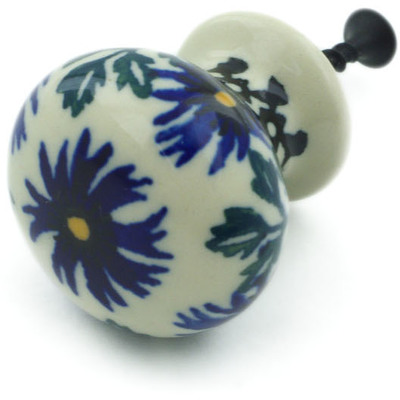 Polish Pottery Drawer knob 1-3/8 inch Blue Chicory