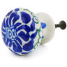 Polish Pottery Drawer knob 1-3/8 inch Blue Passion