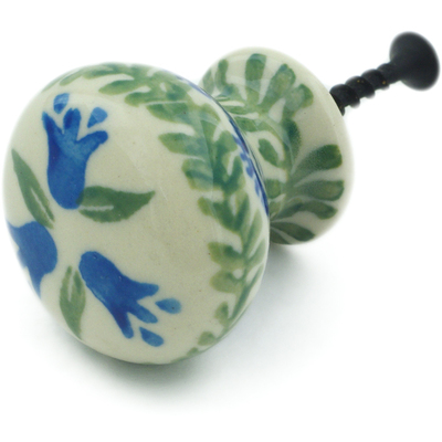 Polish Pottery Drawer knob 1-3/8 inch Blue Tulip