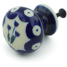 Polish Pottery Drawer knob 1-3/8 inch Blue Tulip Peacock