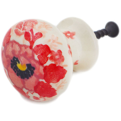 Polish Pottery Drawer knob 1-3/8 inch Blushing Florals