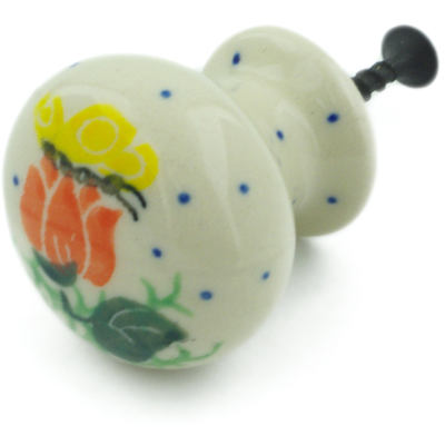 Polish Pottery Drawer knob 1-3/8 inch Butterfly Vine