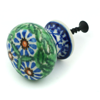 Polish Pottery Drawer knob 1-3/8 inch Cactus UNIKAT