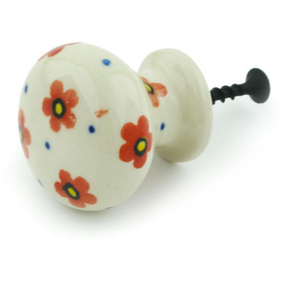 Polish Pottery Drawer knob 1-3/8 inch Flower Shower