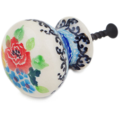 Polish Pottery Drawer knob 1-3/8 inch Floweret