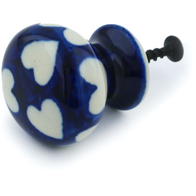 Polish Pottery Drawer knob 1-3/8 inch Heart Love