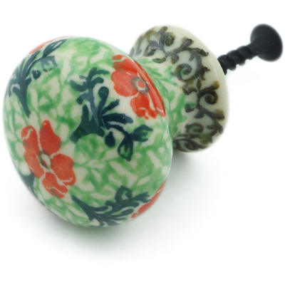 Polish Pottery Drawer knob 1-3/8 inch Maraschino