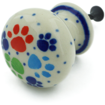 Polish Pottery Drawer knob 1-3/8 inch Painting Paws