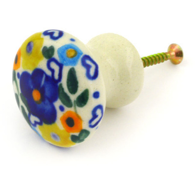 Polish Pottery Drawer knob 1-3/8 inch Patches Of Love UNIKAT