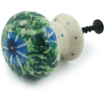 Polish Pottery Drawer knob 1-3/8 inch Polish Wreath