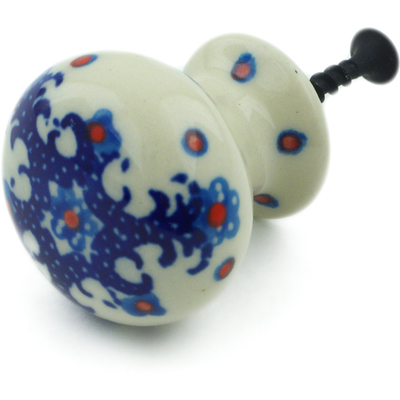 Polish Pottery Drawer knob 1-3/8 inch Splash Of Blue