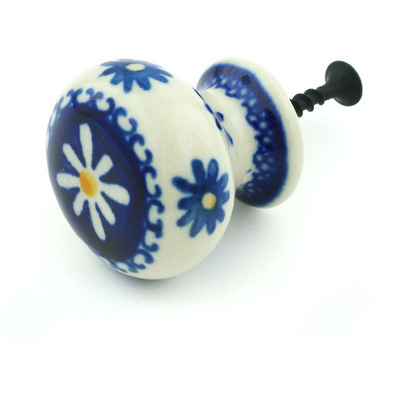 Polish Pottery Drawer knob 1-3/8 inch Sweet Daisy