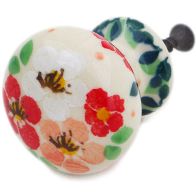 Polish Pottery Drawer knob 1-3/8 inch Wreath Of Life UNIKAT
