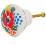 Polish Pottery Drawer Pull Knob 1&quot; Ring Of Meadow Flowers