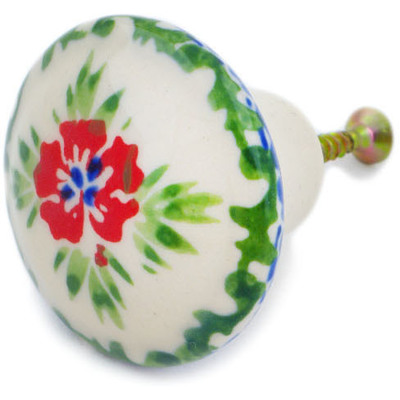 Polish Pottery Drawer Pull Knob 2&quot; Midsummer Bloom