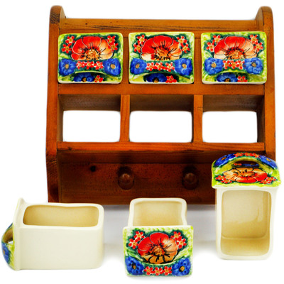 Polish Pottery Drawer Set with Hangers 10&quot; Bright Beauty UNIKAT