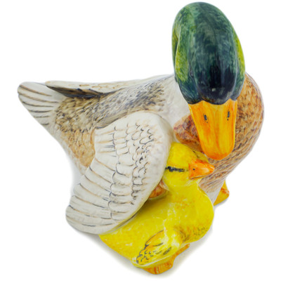 Polish Pottery Duck Figurine 10&quot; Nature