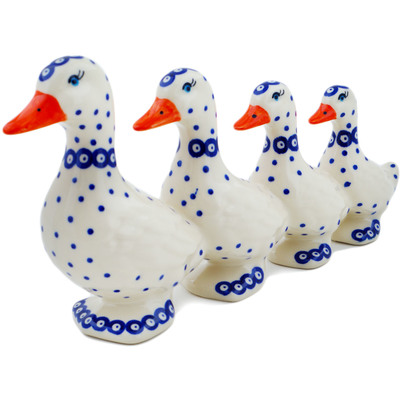 Polish Pottery Duck Figurine 11&quot; Dotted Delights