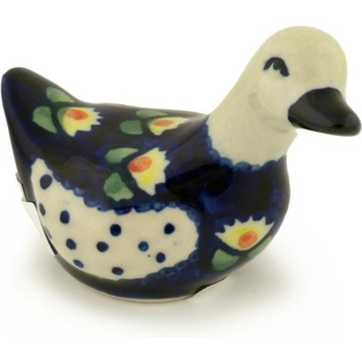Polish Pottery Duck Figurine 3&quot; Waterlily