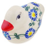 Polish Pottery Duck Figurine 4&quot; Blue Thistle Beauty