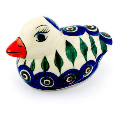 Polish Pottery Duck Figurine 4&quot;