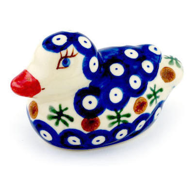 Polish Pottery Duck Figurine 4&quot; Mosquito